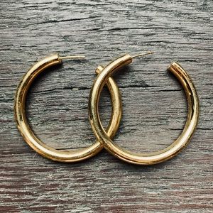 Beautiful large gold plated hoops!!